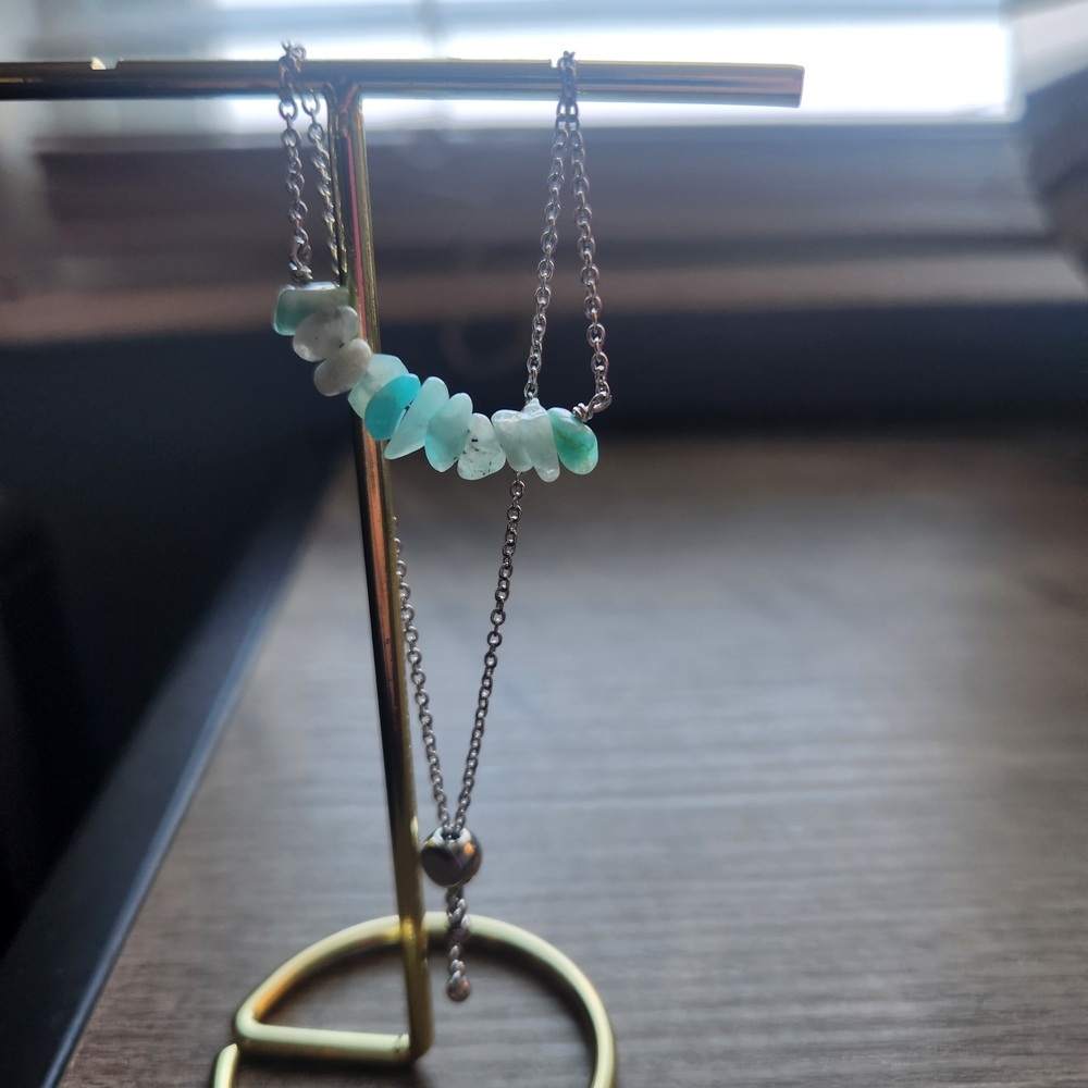 Elegant Silver and Aqua Necklace